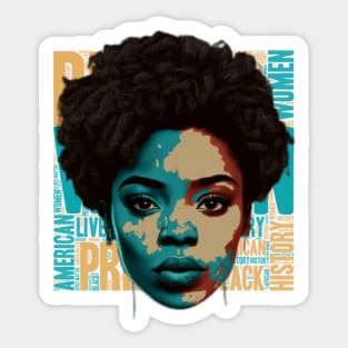 Black Women Power, African American Brown Girl Sticker